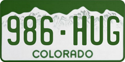 CO license plate 986HUG