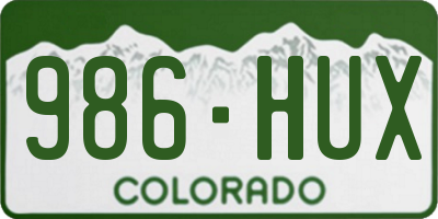 CO license plate 986HUX