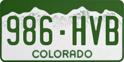 CO license plate 986HVB
