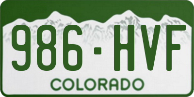 CO license plate 986HVF