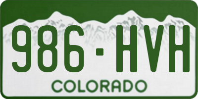 CO license plate 986HVH