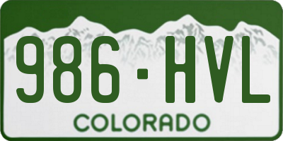 CO license plate 986HVL