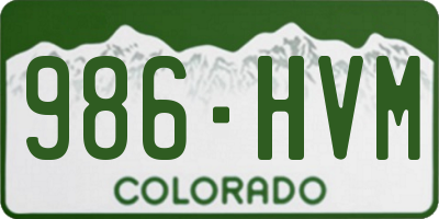 CO license plate 986HVM