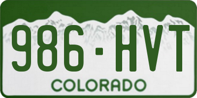 CO license plate 986HVT