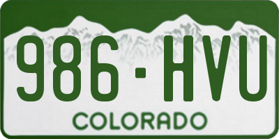 CO license plate 986HVU
