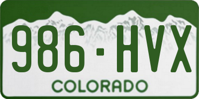 CO license plate 986HVX