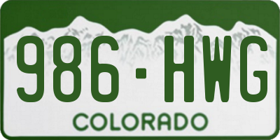 CO license plate 986HWG