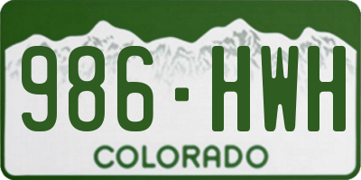 CO license plate 986HWH