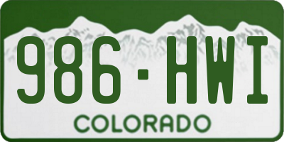 CO license plate 986HWI