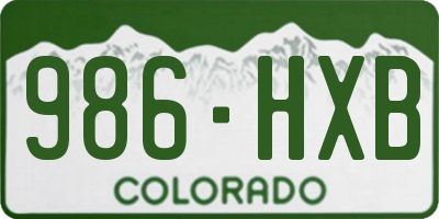 CO license plate 986HXB