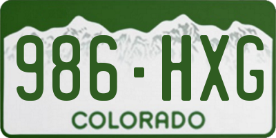 CO license plate 986HXG