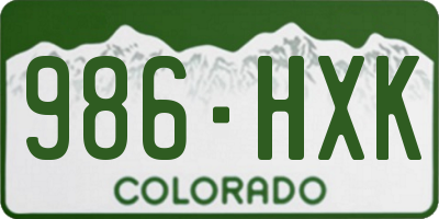CO license plate 986HXK