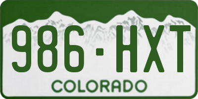 CO license plate 986HXT