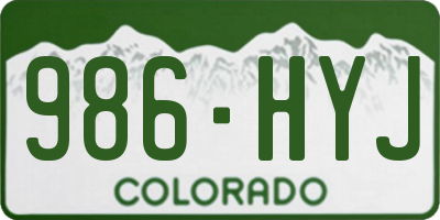 CO license plate 986HYJ