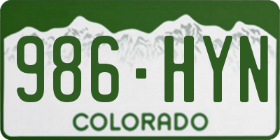 CO license plate 986HYN
