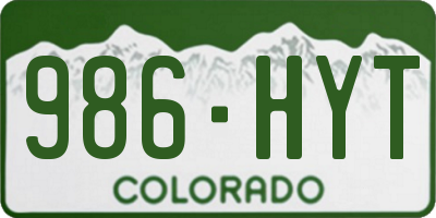 CO license plate 986HYT