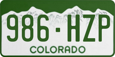 CO license plate 986HZP