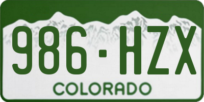 CO license plate 986HZX
