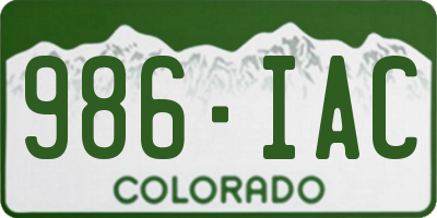 CO license plate 986IAC