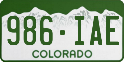 CO license plate 986IAE