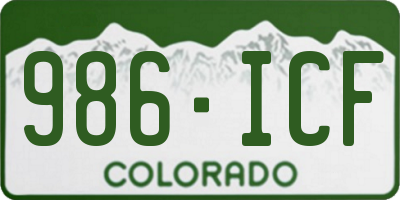 CO license plate 986ICF