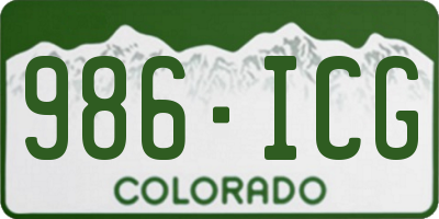CO license plate 986ICG