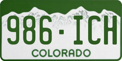 CO license plate 986ICH