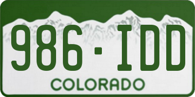 CO license plate 986IDD