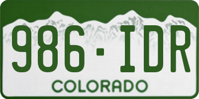 CO license plate 986IDR