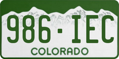 CO license plate 986IEC