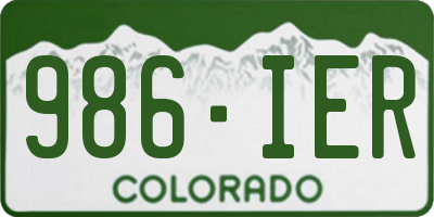 CO license plate 986IER