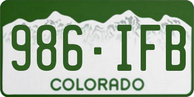 CO license plate 986IFB