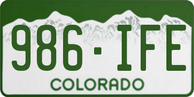 CO license plate 986IFE