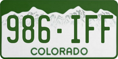 CO license plate 986IFF