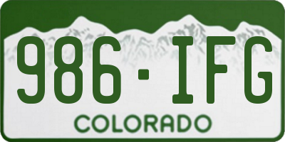 CO license plate 986IFG