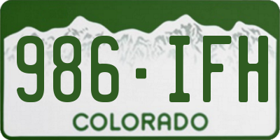 CO license plate 986IFH