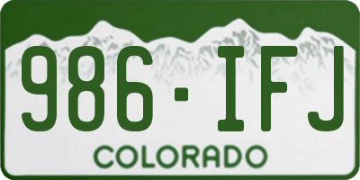CO license plate 986IFJ