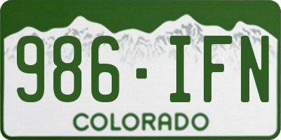 CO license plate 986IFN