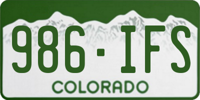 CO license plate 986IFS