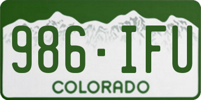 CO license plate 986IFU
