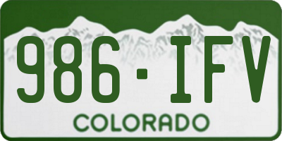 CO license plate 986IFV
