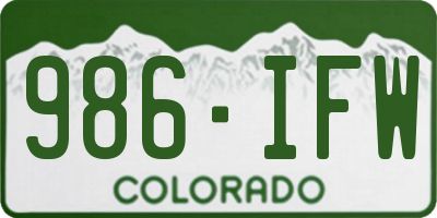 CO license plate 986IFW