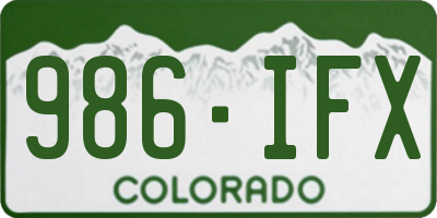 CO license plate 986IFX