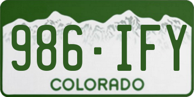 CO license plate 986IFY