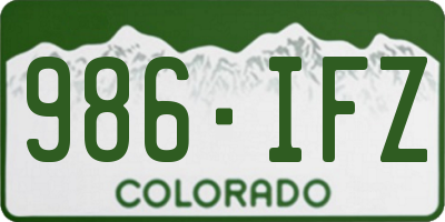 CO license plate 986IFZ