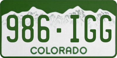 CO license plate 986IGG