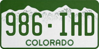 CO license plate 986IHD