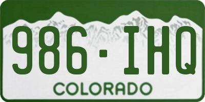 CO license plate 986IHQ