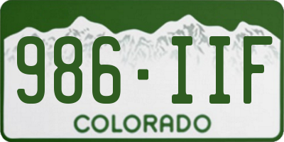 CO license plate 986IIF