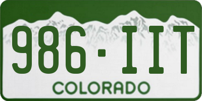 CO license plate 986IIT
